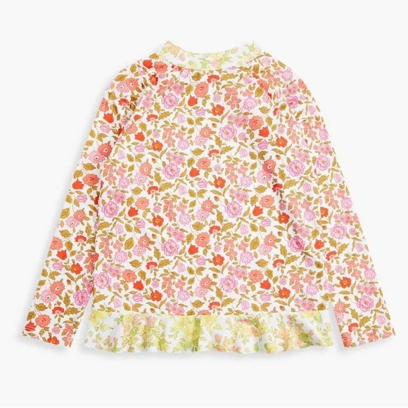 ZIMMERMANN Floral Ruffle Rashguard Top - Girl’s Size 4 - New With Tags
